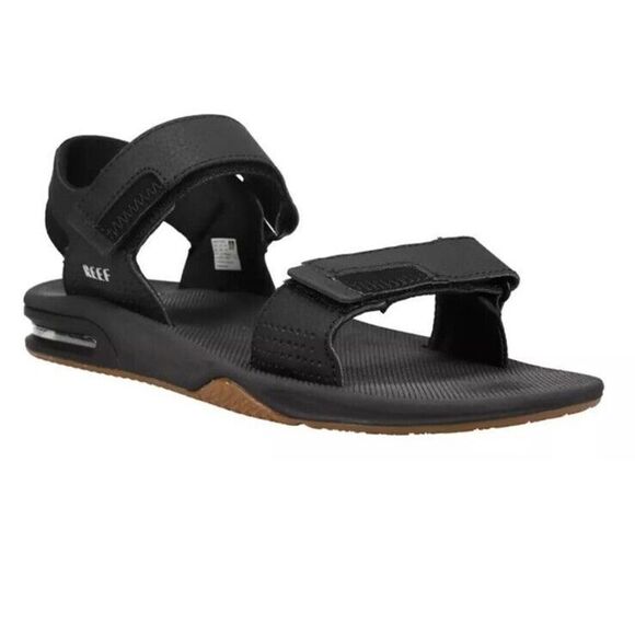 Reef 43965-V3 Fanning Baja Sandals Mens Sz 10 Black/Silver/Gum - Picture 3 of 6